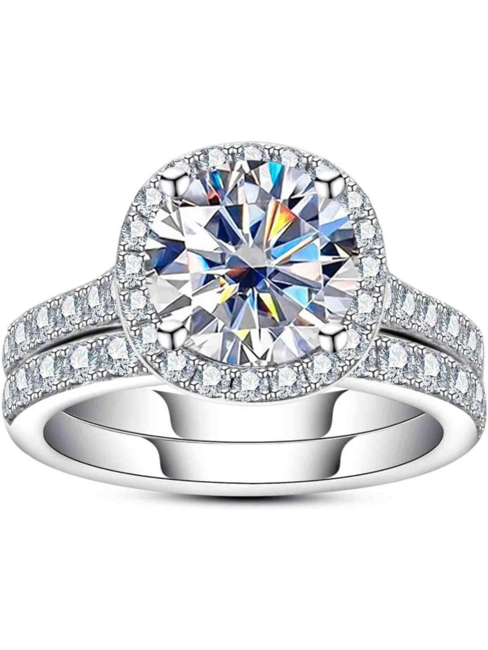 Stunning 3ct-6ct Cubic Zirconia Bridal Set - Oval, Round & Princess Cut